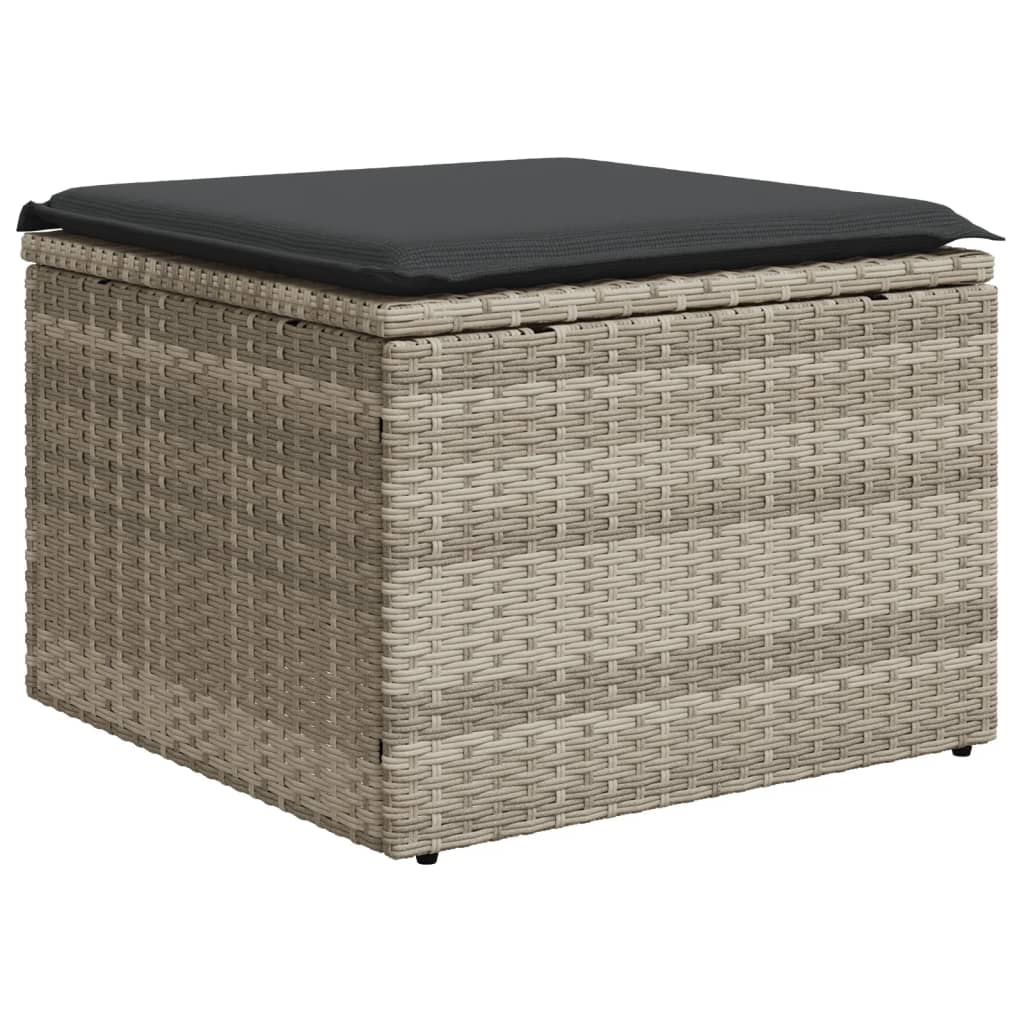 Set canapea de grădină cu perne, 4 piese, gri deschis poliratan GartenMobel Dekor