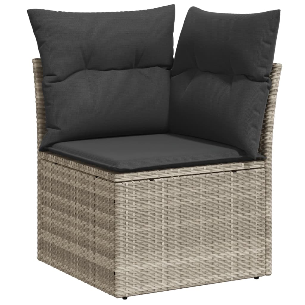 Set canapea de grădină cu perne, 4 piese, gri deschis poliratan GartenMobel Dekor