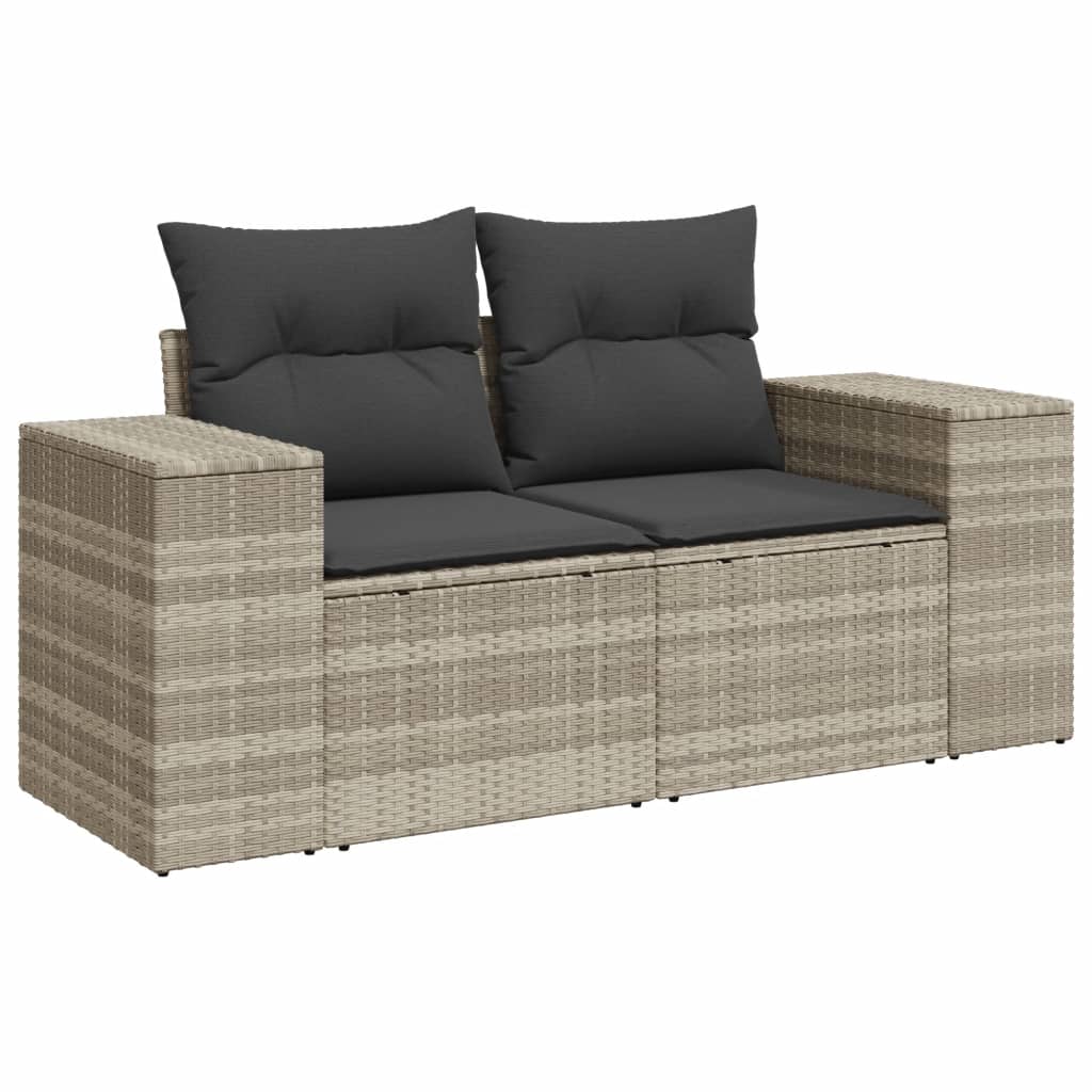 Set canapea de grădină cu perne, 4 piese, gri deschis poliratan GartenMobel Dekor