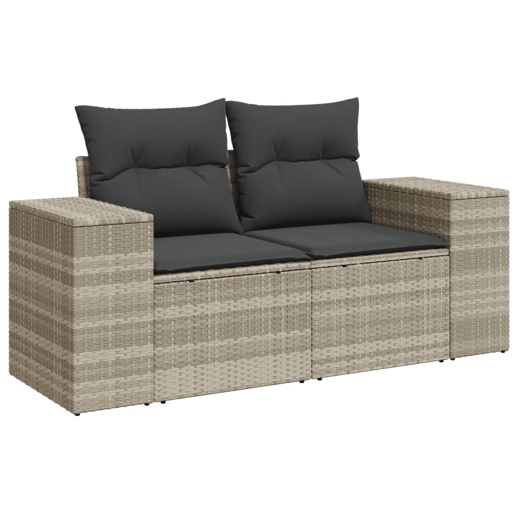 Set canapele de grădină cu perne, 7piese gri deschis poliratan GartenMobel Dekor
