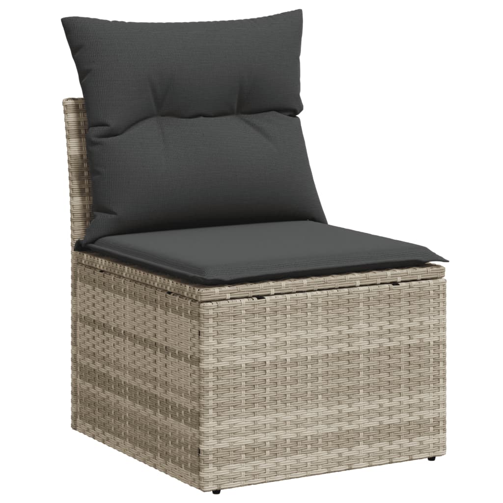 Set canapele de grădină cu perne, 7piese gri deschis poliratan GartenMobel Dekor