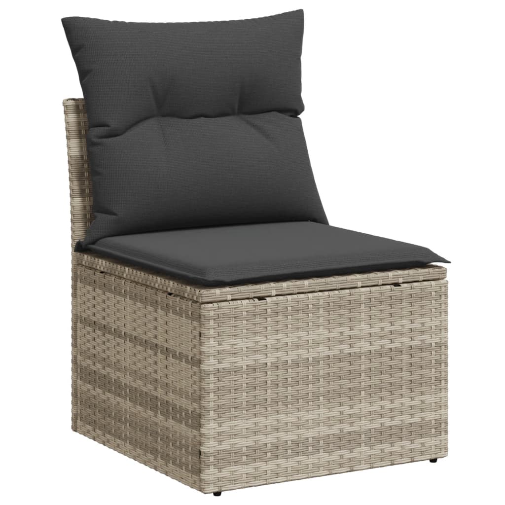 Set canapele de grădină cu perne, 9 piese gri deschis poliratan GartenMobel Dekor