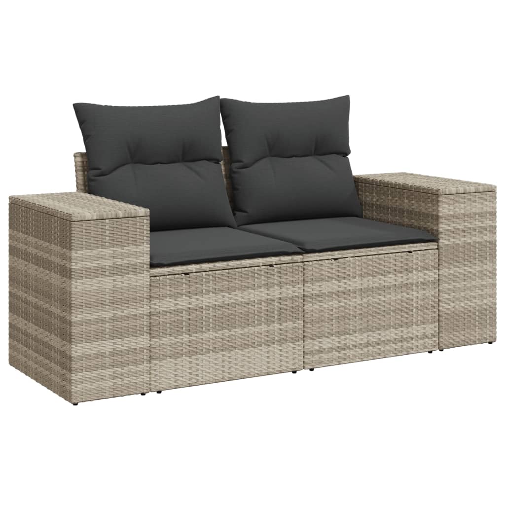 Set canapele de grădină cu perne, 9 piese gri deschis poliratan GartenMobel Dekor