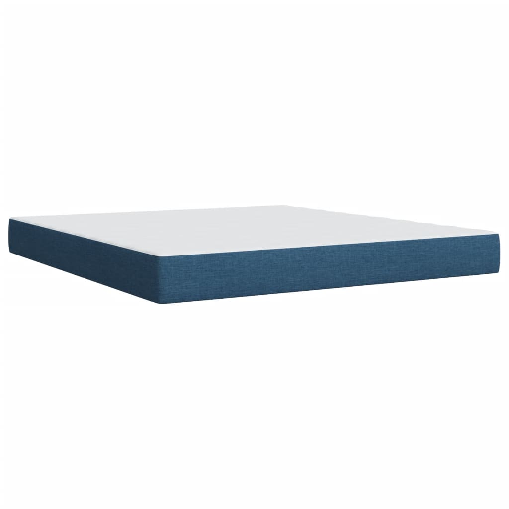 Pat box spring cu saltea, albastru, 180x200 cm, material textil GartenMobel Dekor