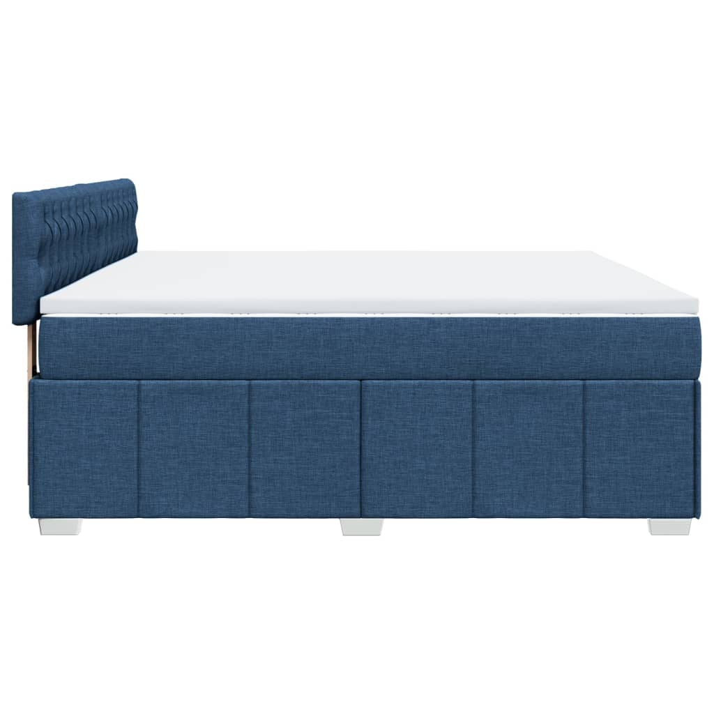 Pat box spring cu saltea, albastru, 180x200 cm, material textil GartenMobel Dekor