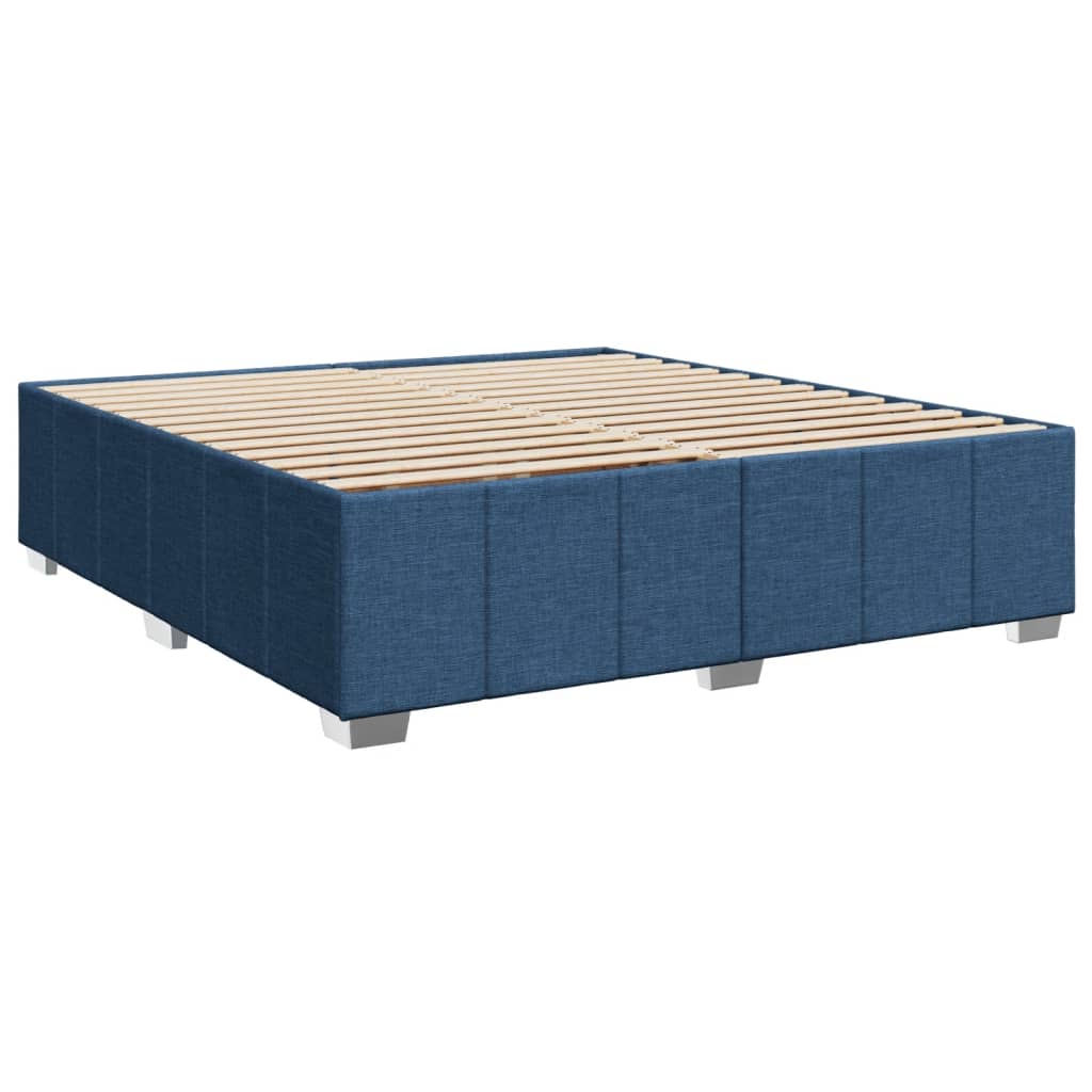 Pat box spring cu saltea, albastru, 180x200 cm, material textil GartenMobel Dekor