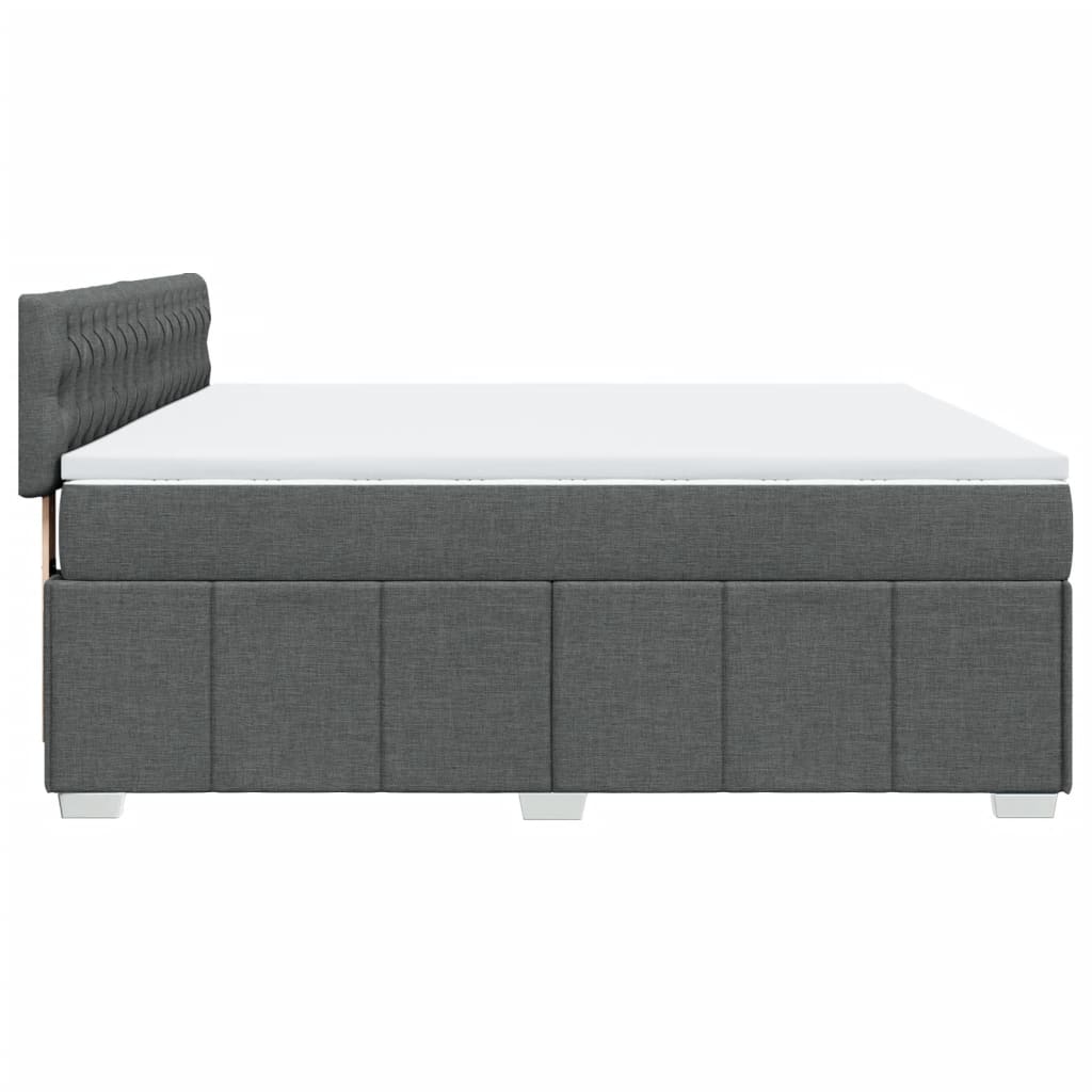 Pat box spring cu saltea, gri închis, 180x200 cm, textil GartenMobel Dekor