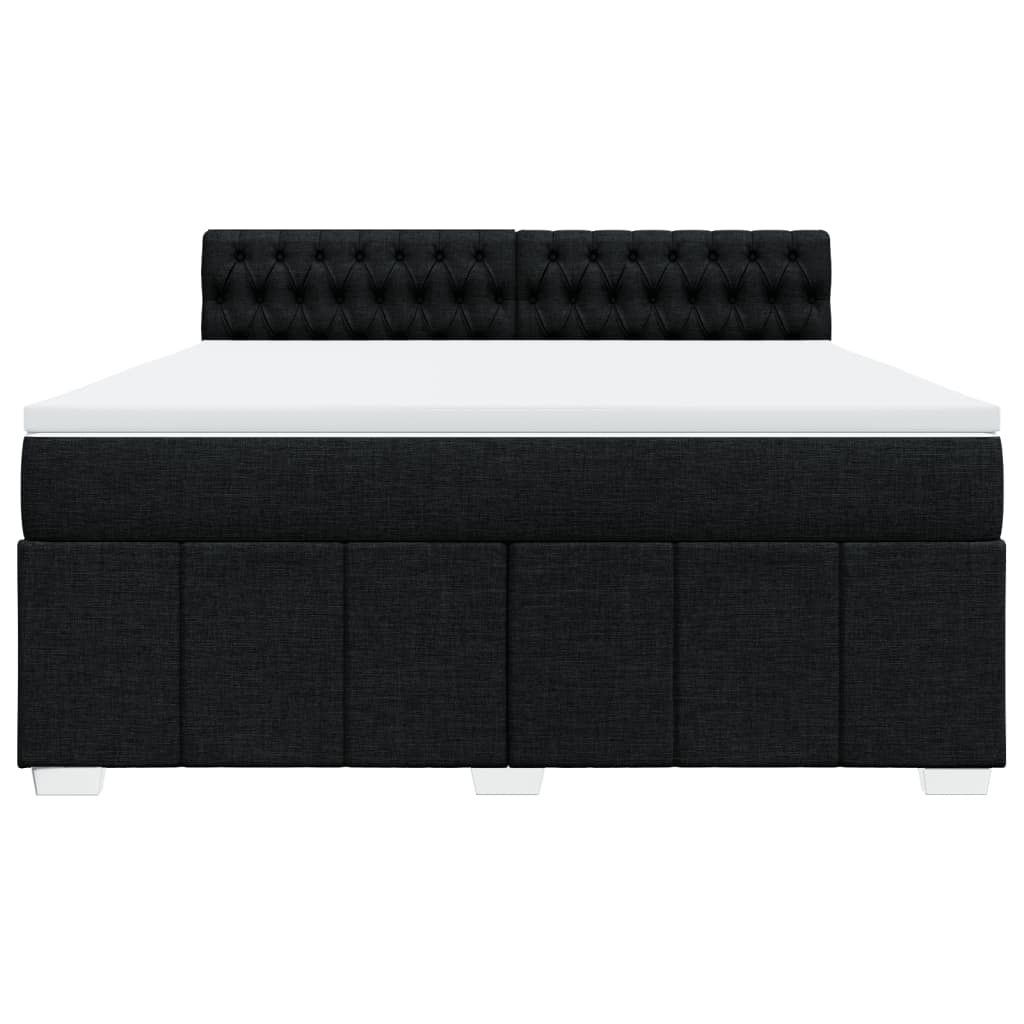 Pat box spring cu saltea, negru, 180x200 cm, catifea GartenMobel Dekor