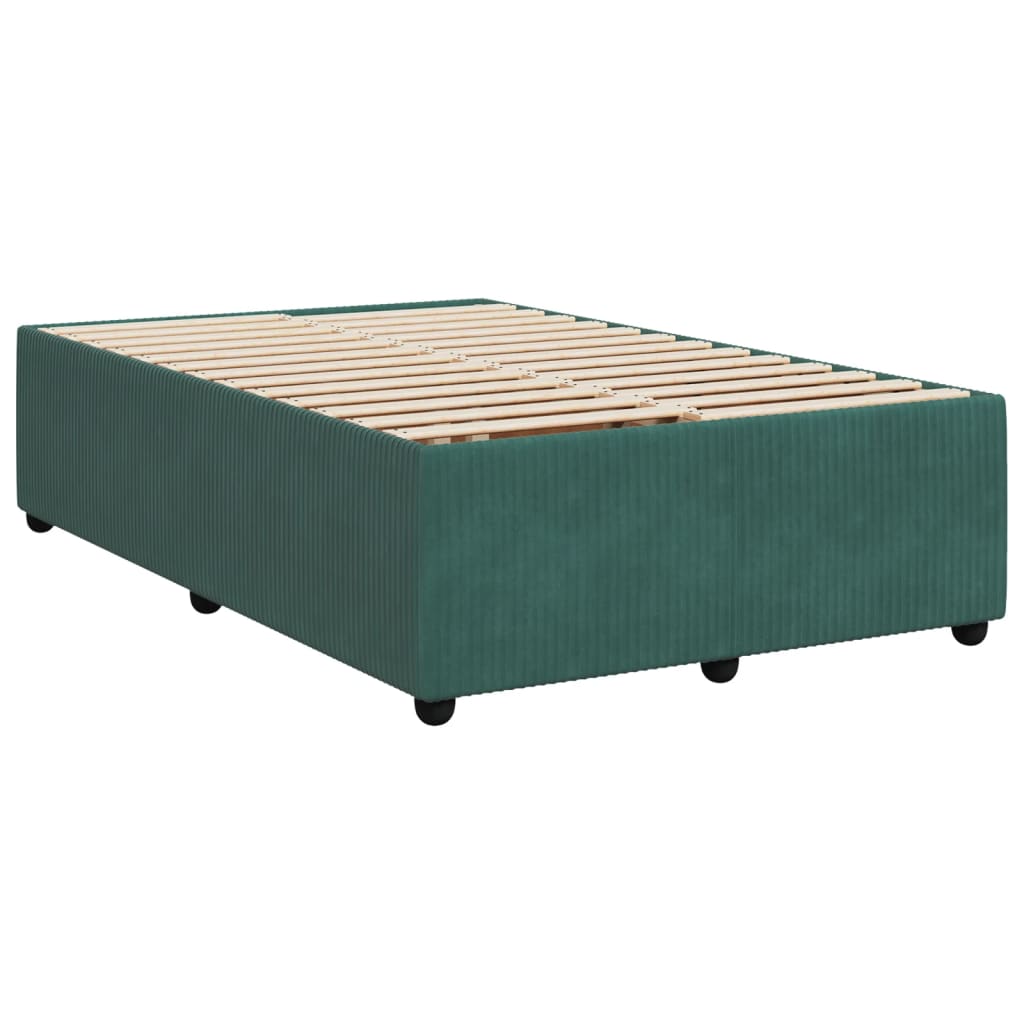 Pat box spring cu saltea, verde închis, 120x200 cm, catifea GartenMobel Dekor