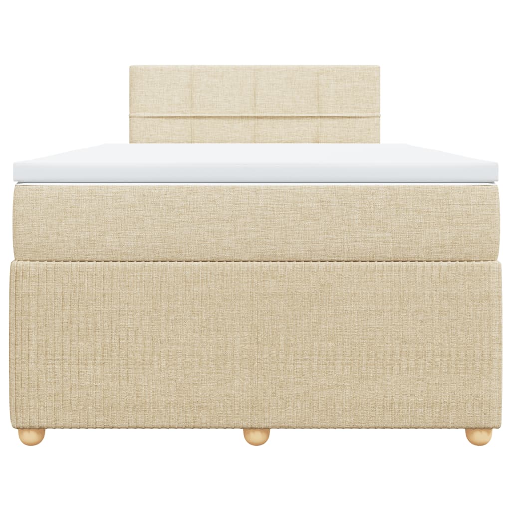 Pat box spring cu saltea, crem, 120x200 cm, textil GartenMobel Dekor