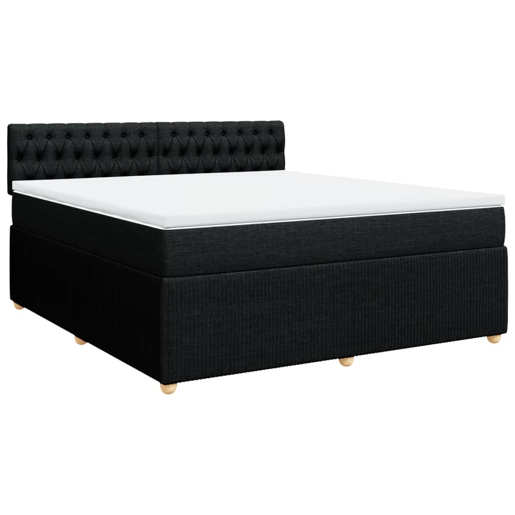 Pat box spring cu saltea, negru, 180x200 cm, catifea GartenMobel Dekor