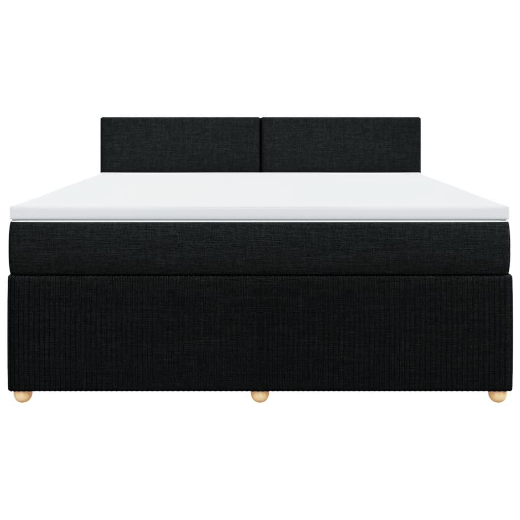 Pat box spring cu saltea, negru, 180x200 cm, catifea GartenMobel Dekor