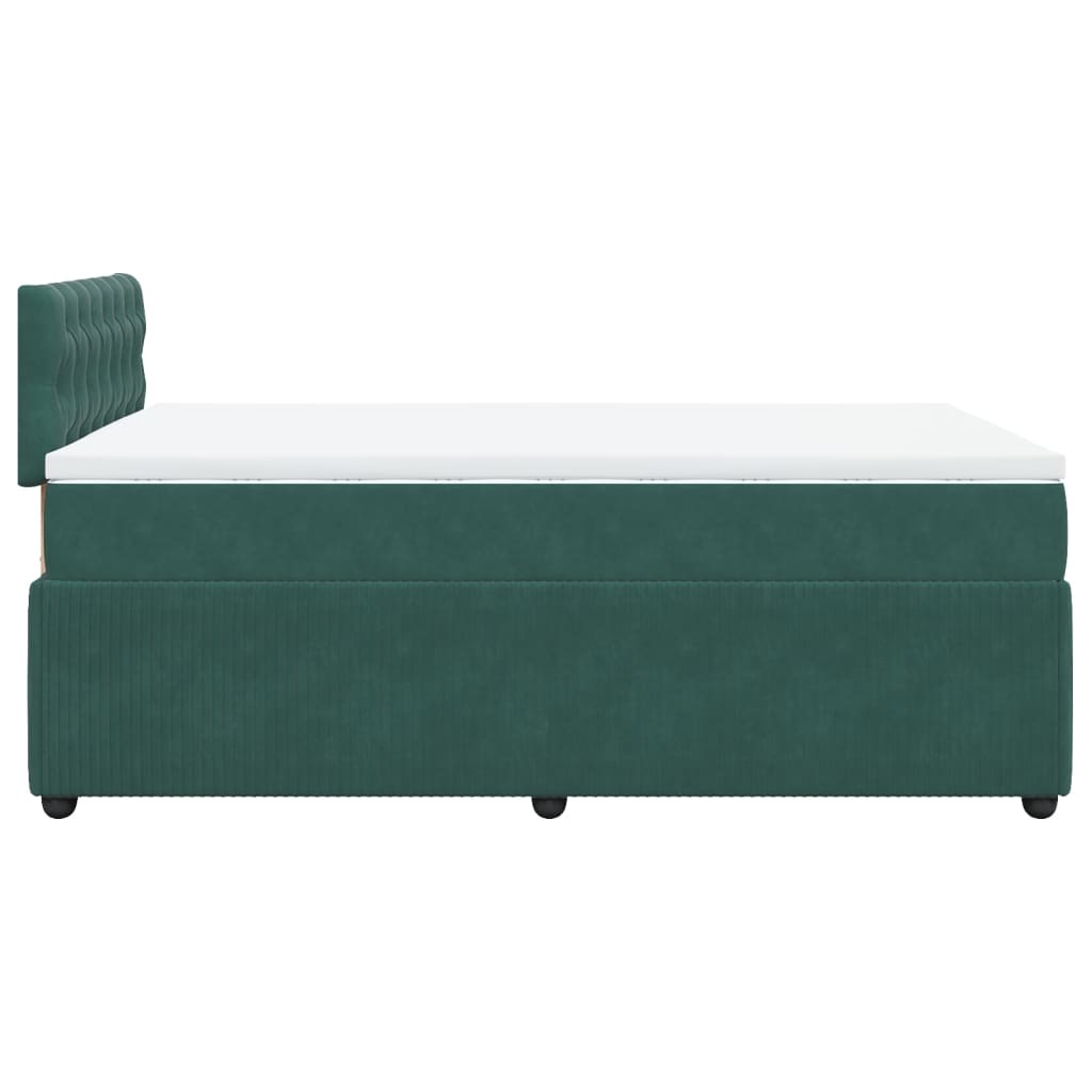 Pat box spring cu saltea, verde închis, 120x200 cm, catifea GartenMobel Dekor