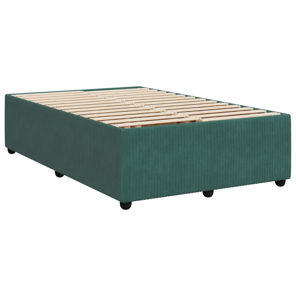 Pat box spring cu saltea, verde închis, 120x200 cm, catifea GartenMobel Dekor