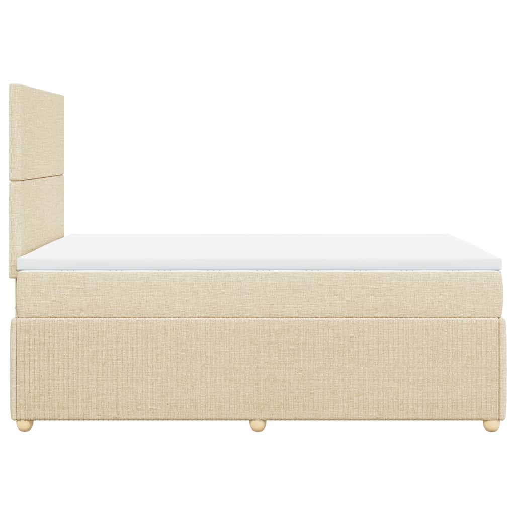 Pat box spring cu saltea, crem, 120x200 cm, textil GartenMobel Dekor