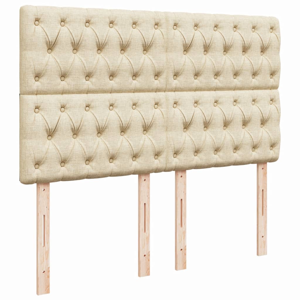 Pat box spring cu saltea, crem, 140x200 cm, textil GartenMobel Dekor