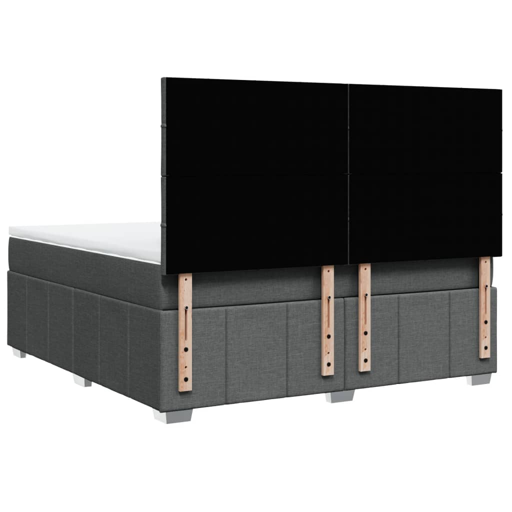 Pat box spring cu saltea, gri închis, 180x200 cm, textil GartenMobel Dekor