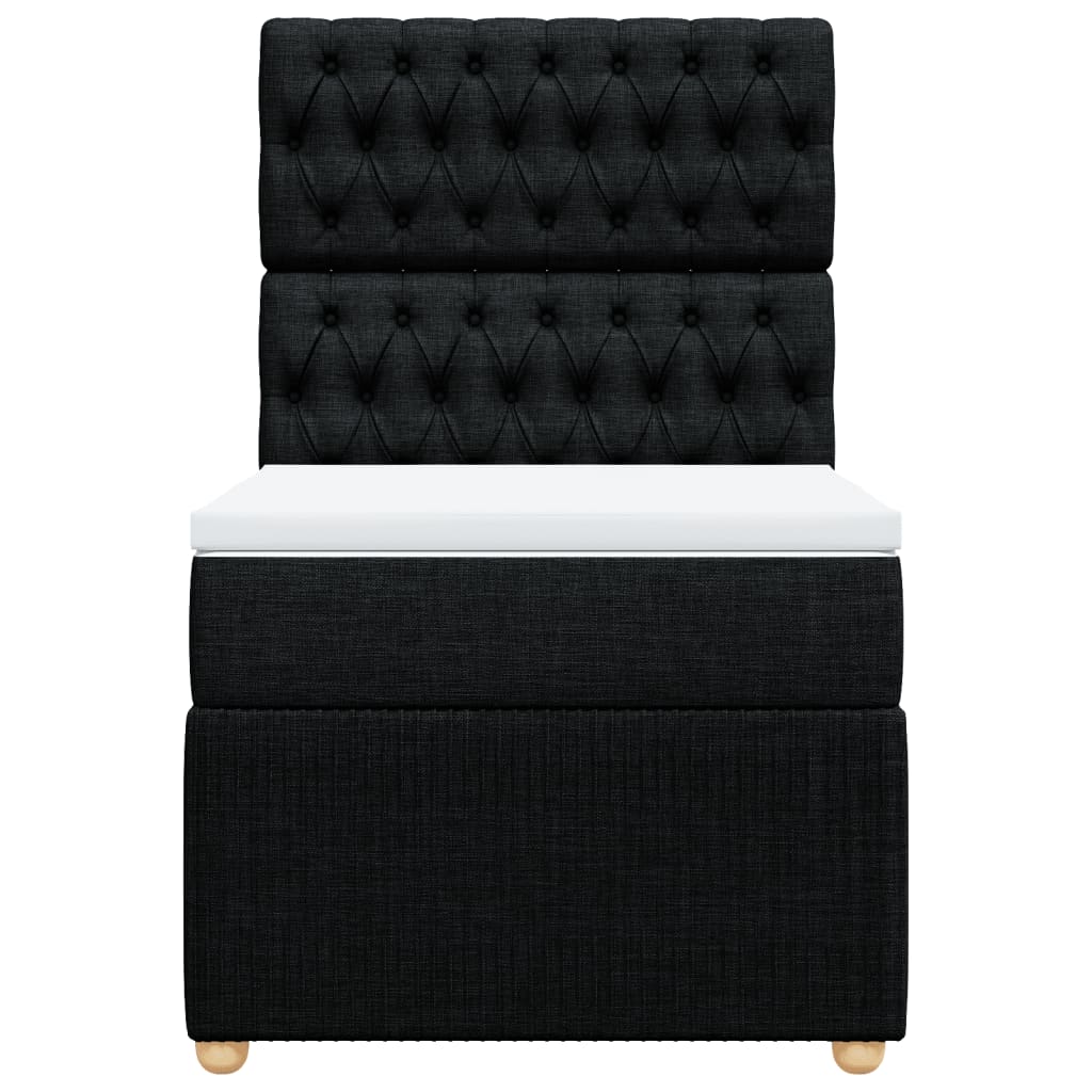 Pat box spring cu saltea, negru, 80x200 cm, textil GartenMobel Dekor