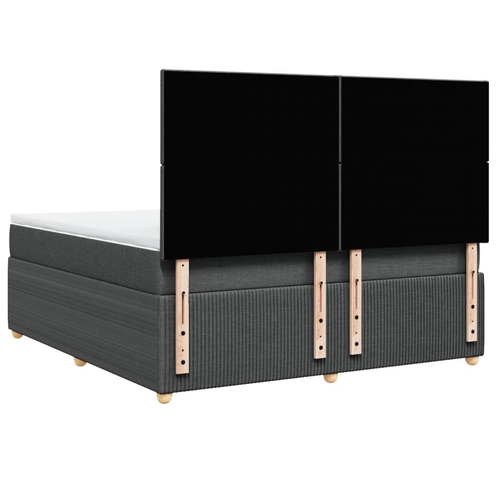 Pat box spring cu saltea, gri închis, 180x200 cm, textil GartenMobel Dekor