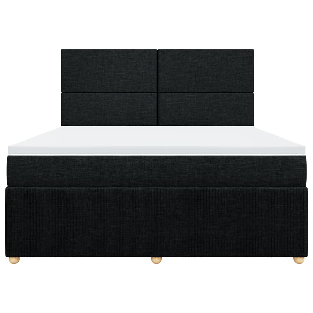 Pat box spring cu saltea, negru, 180x200 cm, catifea GartenMobel Dekor