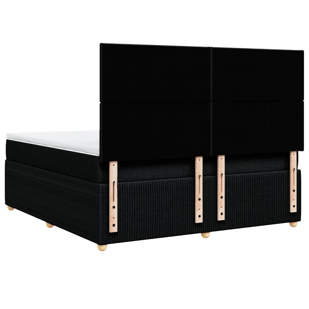 Pat box spring cu saltea, negru, 180x200 cm, catifea GartenMobel Dekor