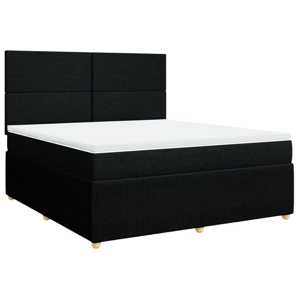Pat box spring cu saltea, negru, 180x200 cm, catifea GartenMobel Dekor