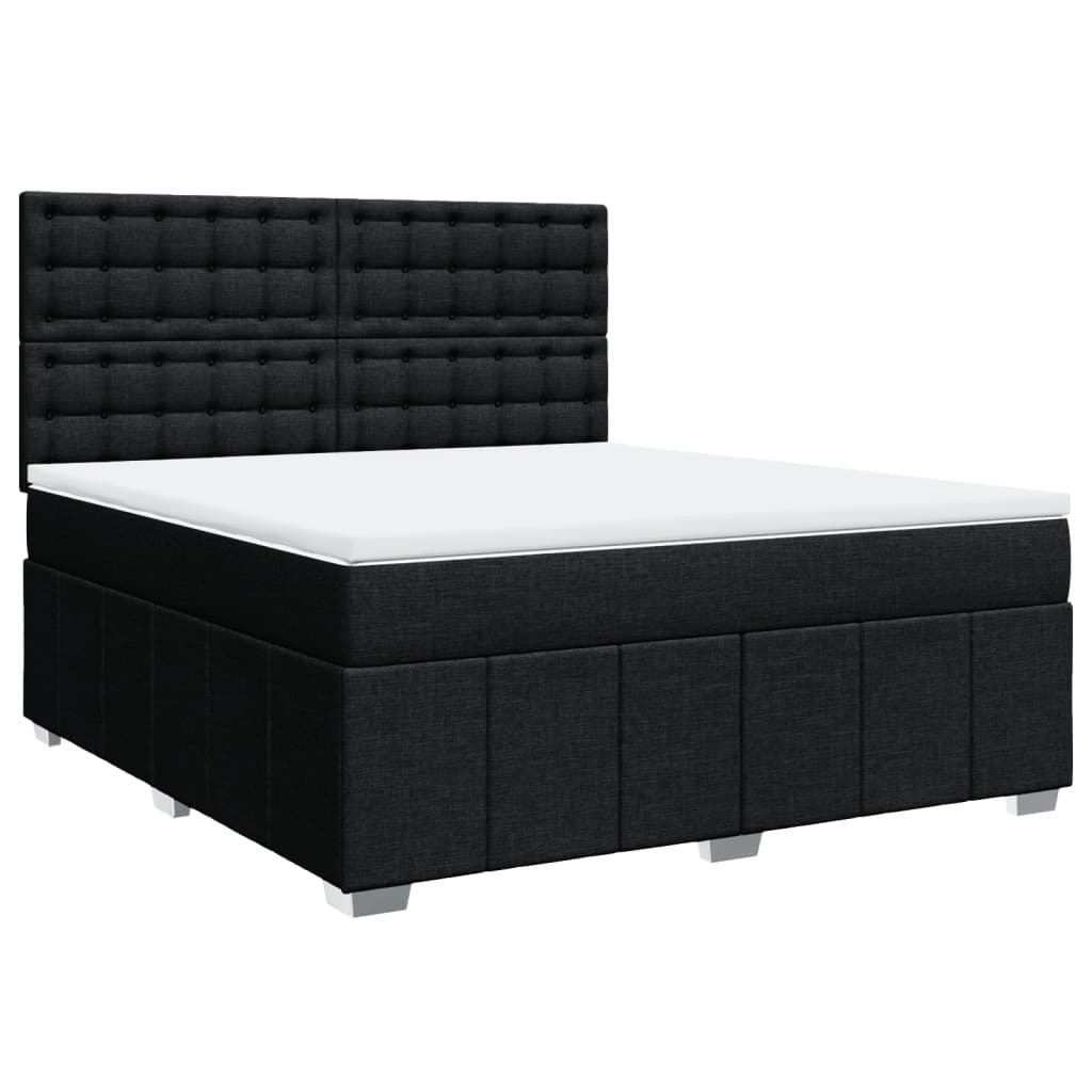 Pat box spring cu saltea, negru, 180x200 cm, catifea GartenMobel Dekor
