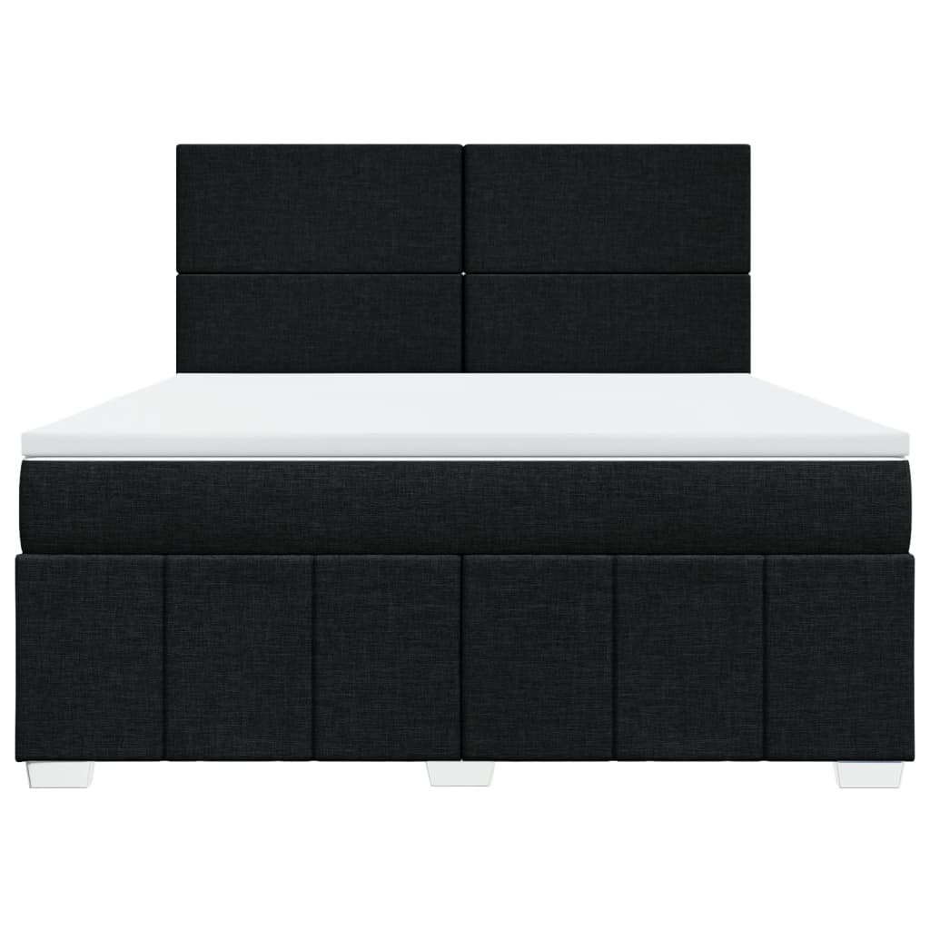 Pat box spring cu saltea, negru, 180x200 cm, catifea GartenMobel Dekor