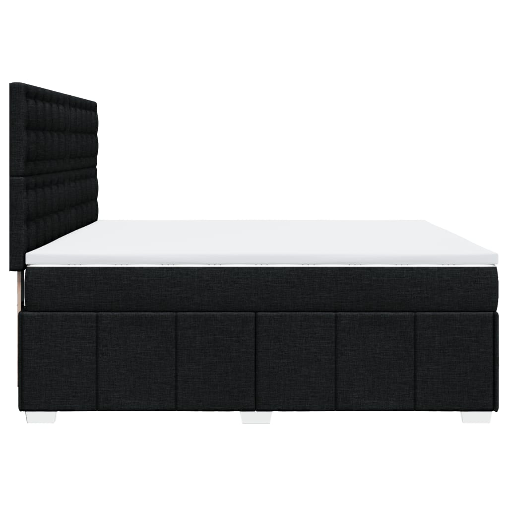 Pat box spring cu saltea, negru, 180x200 cm, catifea GartenMobel Dekor