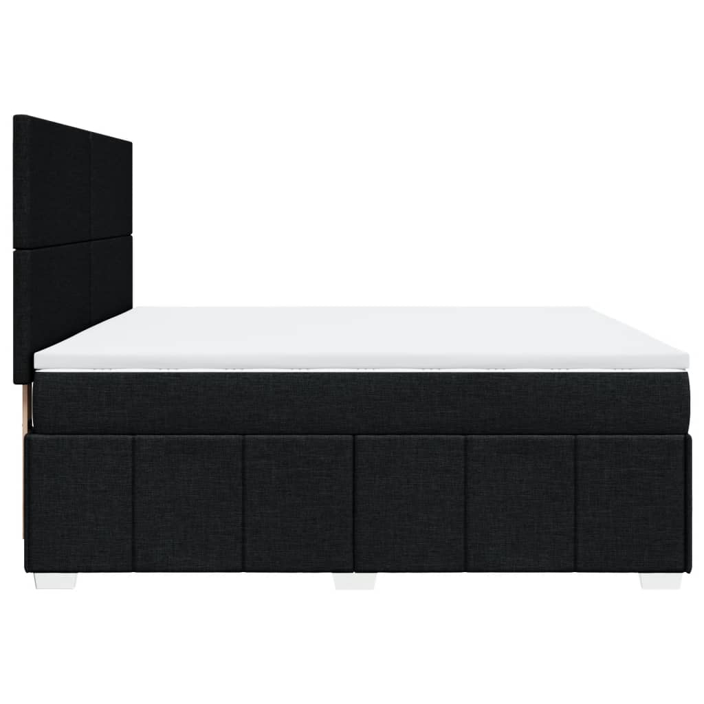 Pat box spring cu saltea, negru, 180x200 cm, catifea GartenMobel Dekor