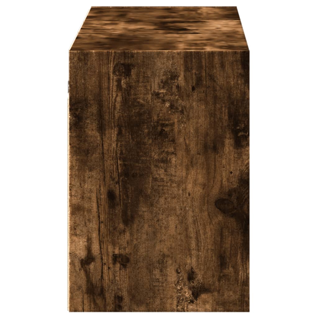 Comodă TV de perete cu lumini LED, stejar fumuriu, 130x31x45 cm GartenMobel Dekor