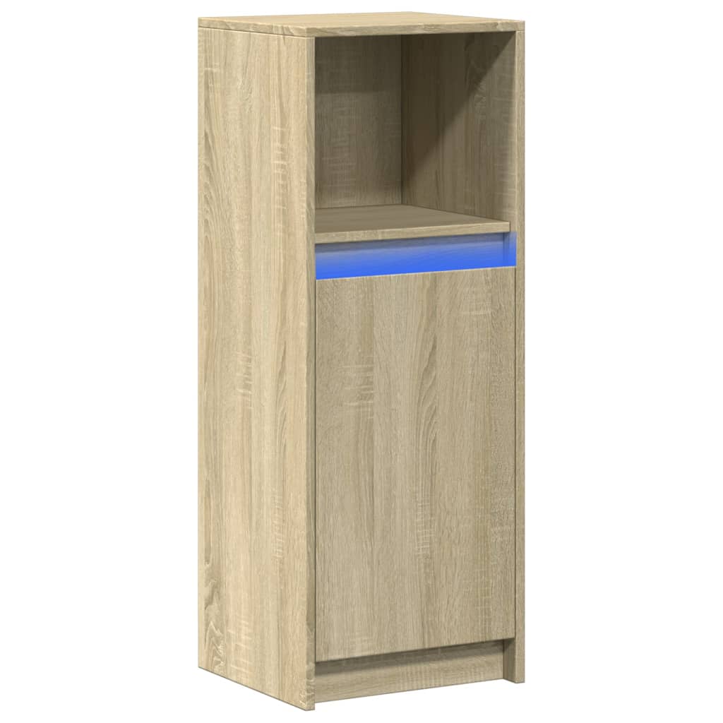 Dulap cu LED, stejar sonoma, 38x34x100 cm, lemn prelucrat GartenMobel Dekor