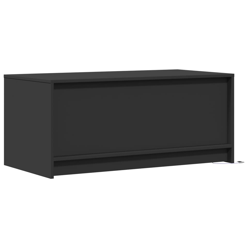 Măsuță de cafea cu lumini LED, negru, lemn prelucrat GartenMobel Dekor