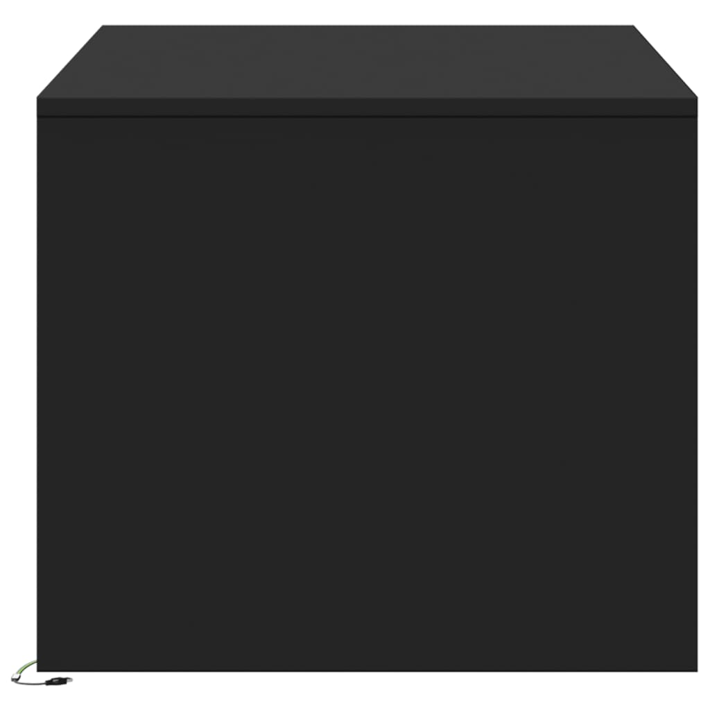 Măsuță de cafea cu lumini LED, negru, lemn prelucrat GartenMobel Dekor