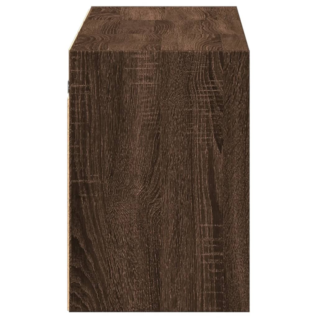 Comodă TV de perete cu lumini LED, stejar maro, 130x31x45 cm GartenMobel Dekor