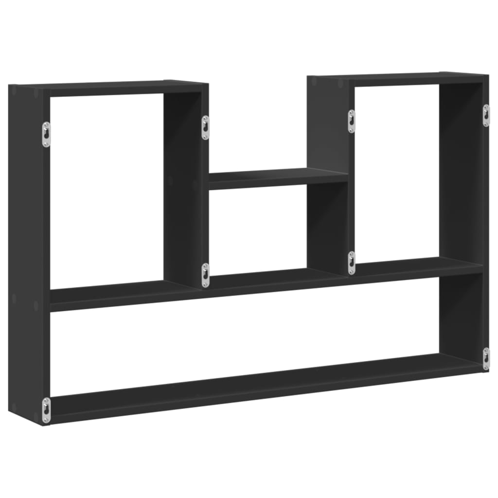Raft de perete, negru, 99x15x60 cm, lemn prelucrat GartenMobel Dekor