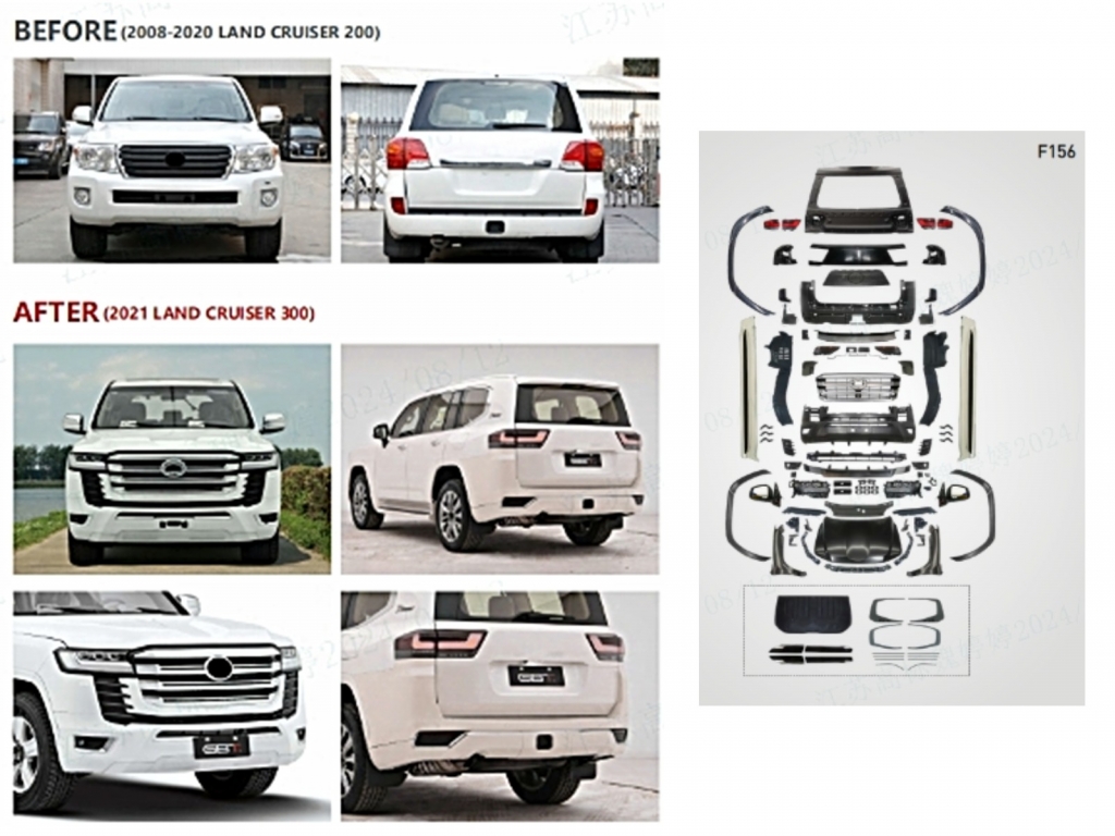 Pachet Exterior Complet TOYOTA Land Cruiser J200 (2008-2016) Conversie la LC300 2021 Design Performance AutoTuning