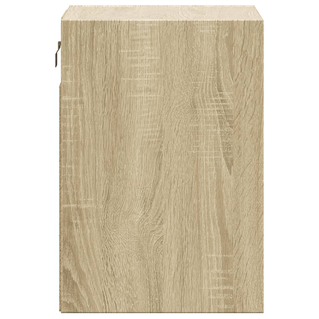 Noptiere montate pe perete cu lumini LED, 2 buc., stejar sonoma GartenMobel Dekor