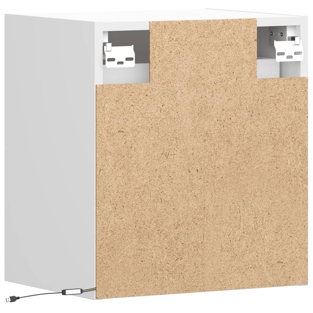 Comodă TV de perete cu lumini LED, alb, 41x31x45 cm GartenMobel Dekor