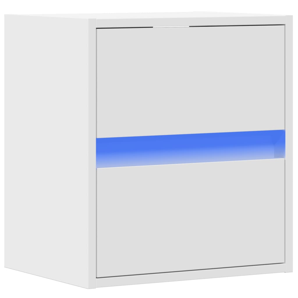 Comodă TV de perete cu lumini LED, alb, 41x31x45 cm GartenMobel Dekor