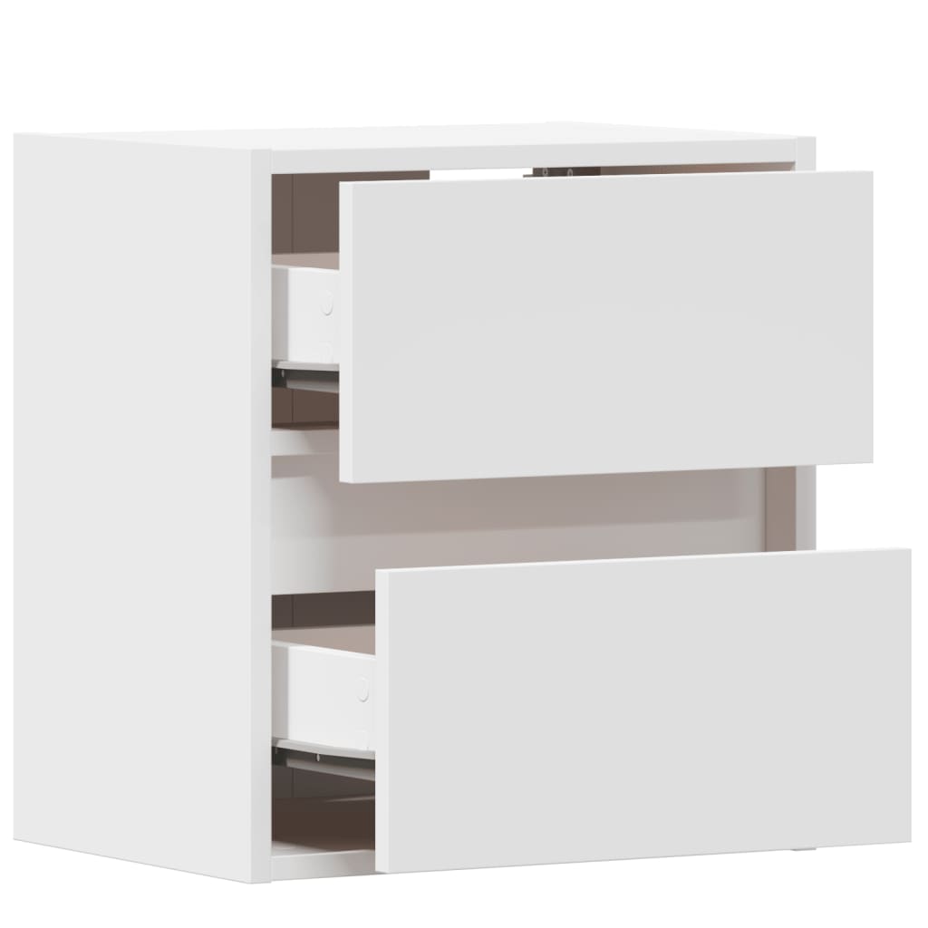 Comodă TV de perete cu lumini LED, alb, 41x31x45 cm GartenMobel Dekor