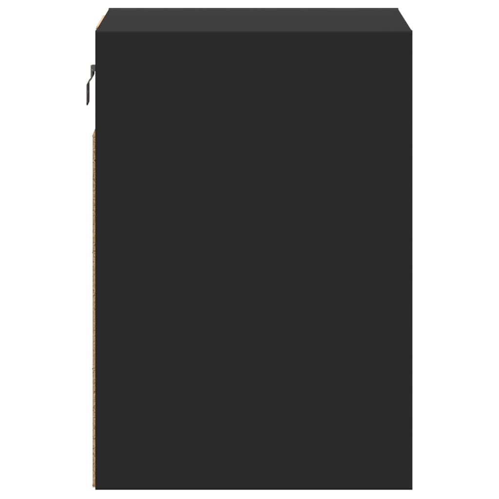 Comode TV de perete cu lumini LED, 2 buc., negru, 41x31x45 cm GartenMobel Dekor