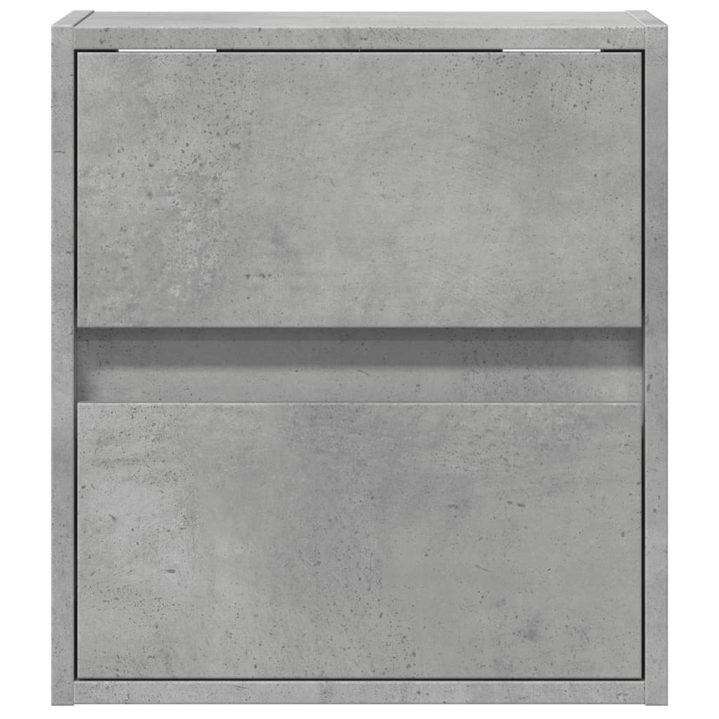 Comode TV de perete cu lumini LED 2 buc. gri beton 41x31x45 cm GartenMobel Dekor