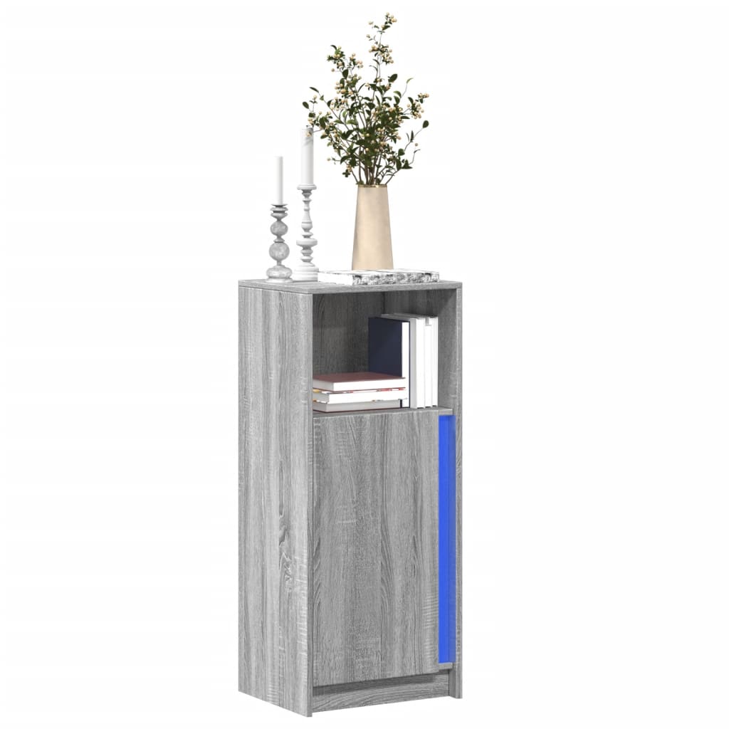 Dulap cu LED, gri sonoma, 42,5x34x100 cm, lemn prelucrat GartenMobel Dekor