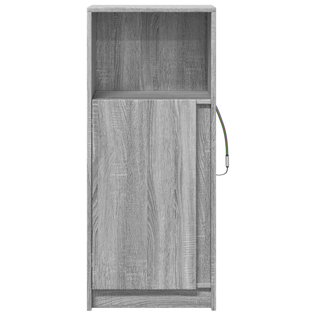 Dulap cu LED, gri sonoma, 42,5x34x100 cm, lemn prelucrat GartenMobel Dekor