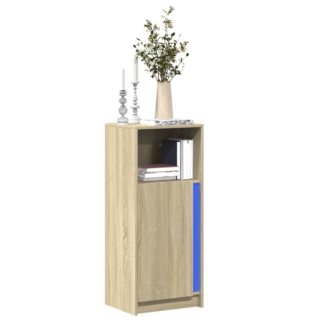 Dulap cu LED, stejar sonoma, 42,5x34x100 cm, lemn prelucrat GartenMobel Dekor