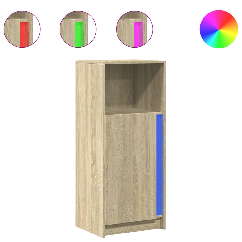 Dulap cu LED, stejar sonoma, 42,5x34x100 cm, lemn prelucrat GartenMobel Dekor