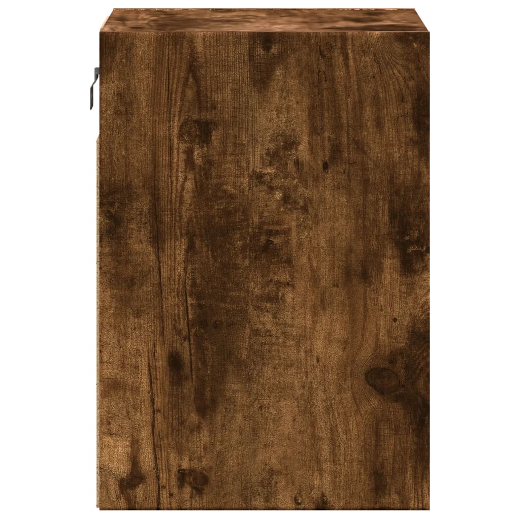 Comodă TV de perete cu lumini LED, stejar fumuriu, 41x31x45 cm GartenMobel Dekor