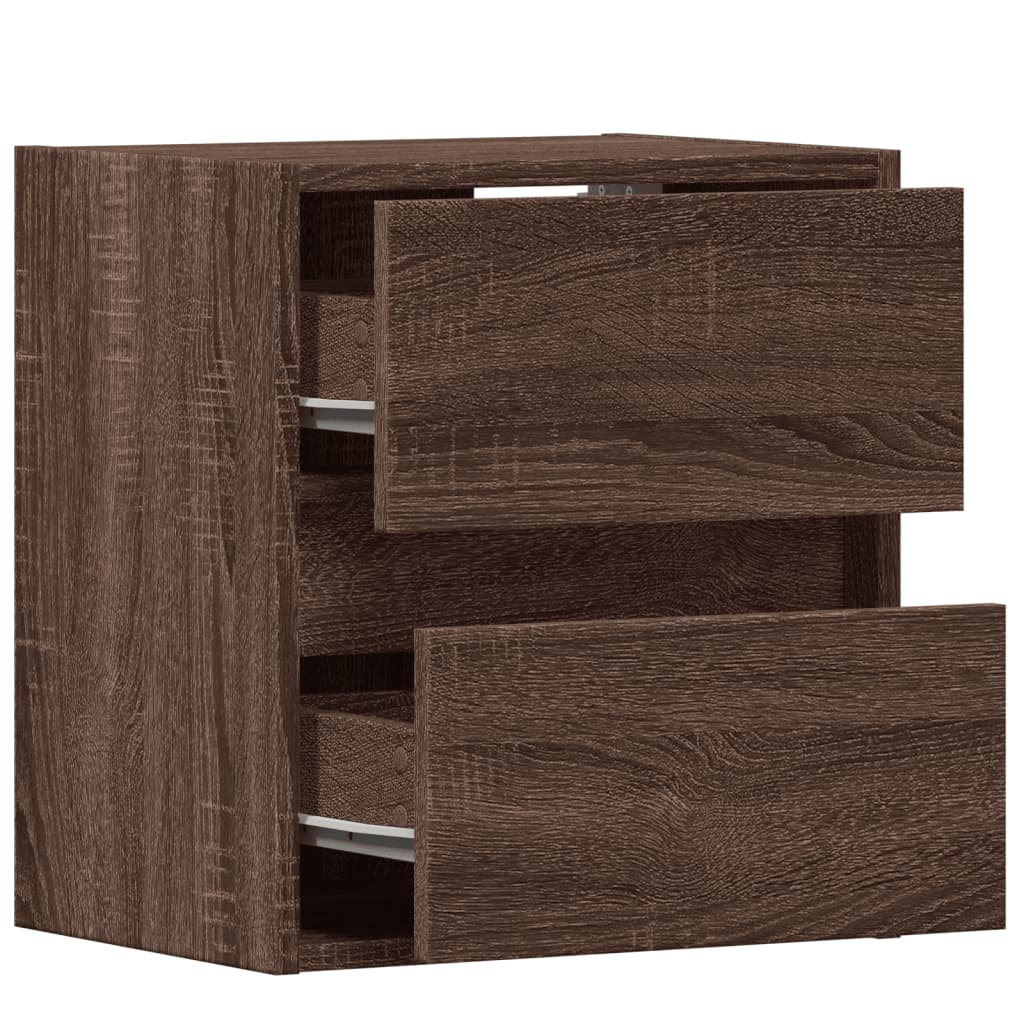 Comodă TV de perete cu lumini LED, stejar maro, 41x31x45 cm GartenMobel Dekor