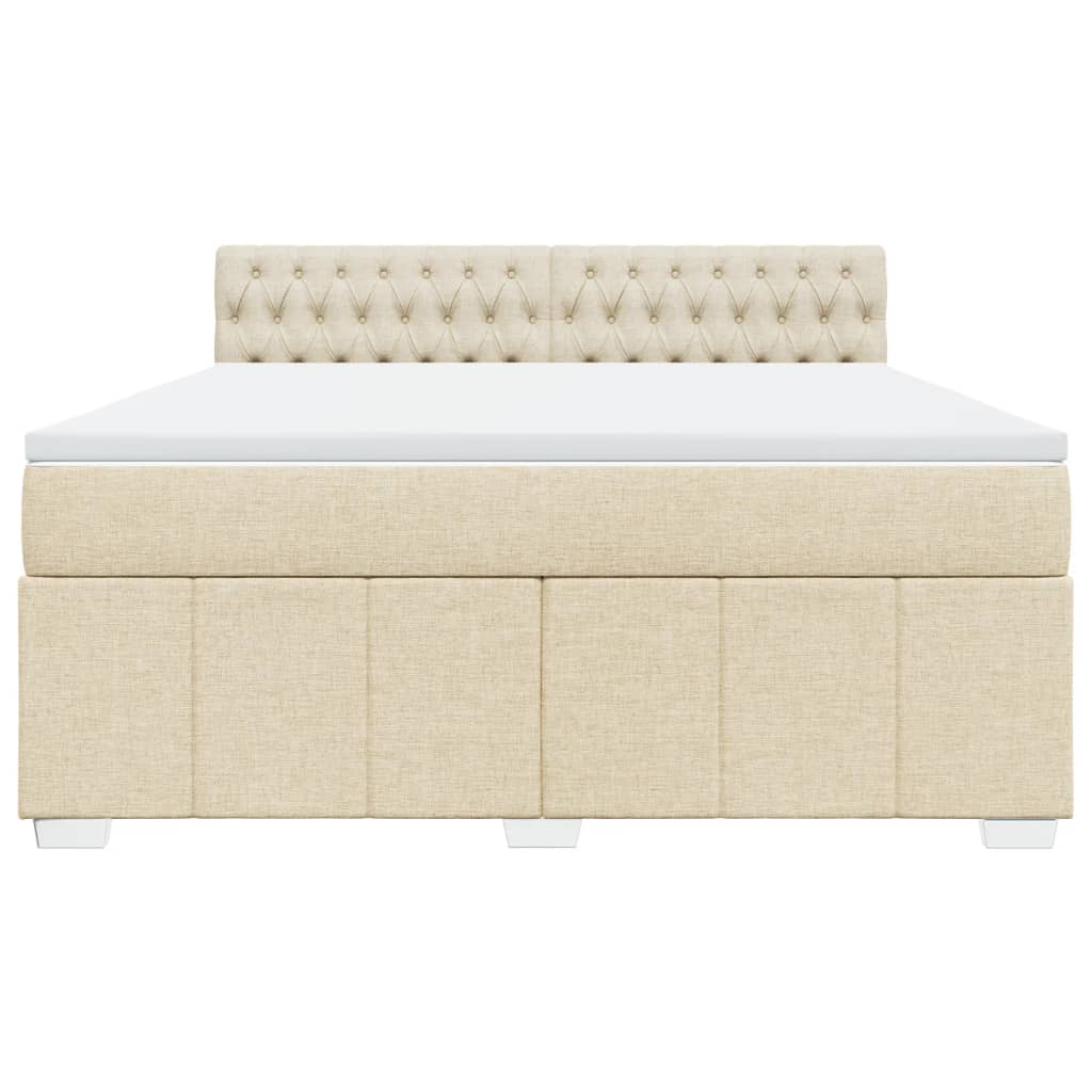 Pat continental cu saltea, crem, 180x200 cm, textil GartenMobel Dekor